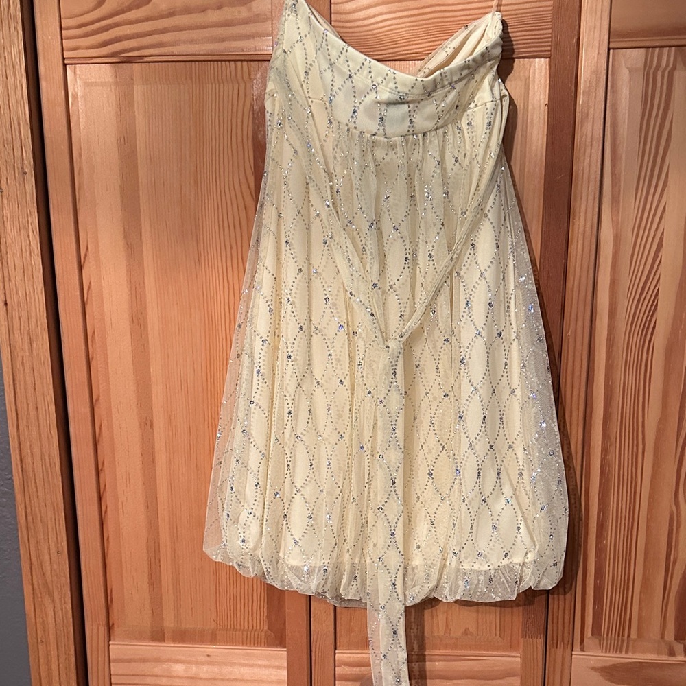 Windsor Cream Strapless Dress with Silver Details - Picture 4 of 6
